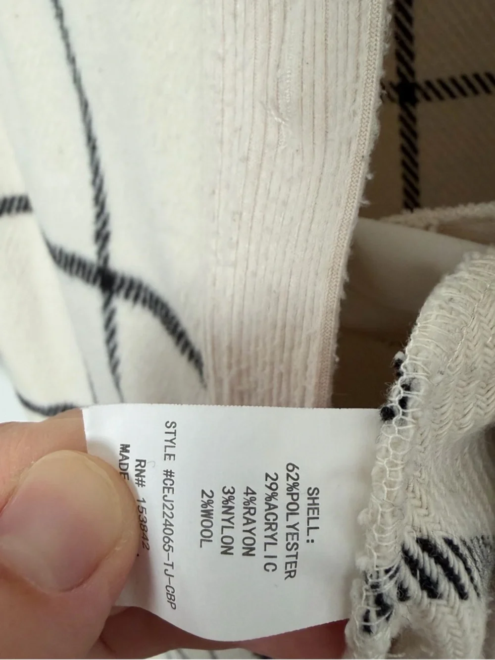 MELLODAY Cream Plaid Button-Front Shacket - Picture 5 of 6